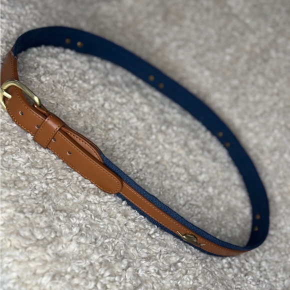 Men's Belt Leather Canvas and Leather Fish Metal Dorado Mahi Mahi Size 38 - Picture 3 of 12